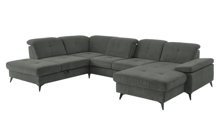 Basis-Wohnlandschaft plano|FORM Berlin, in der Farbausführung Moos, Schrägansicht