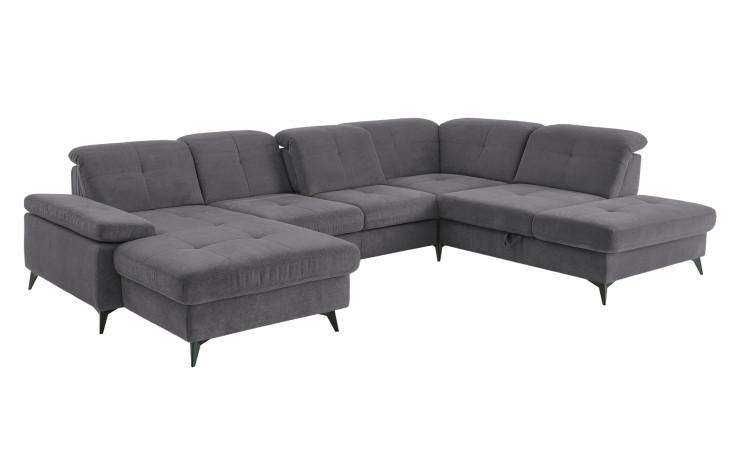 Basis-Wohnlandschaft plano|FORM Berlin, in der Farbausführung Anthrazit, Schrägansicht