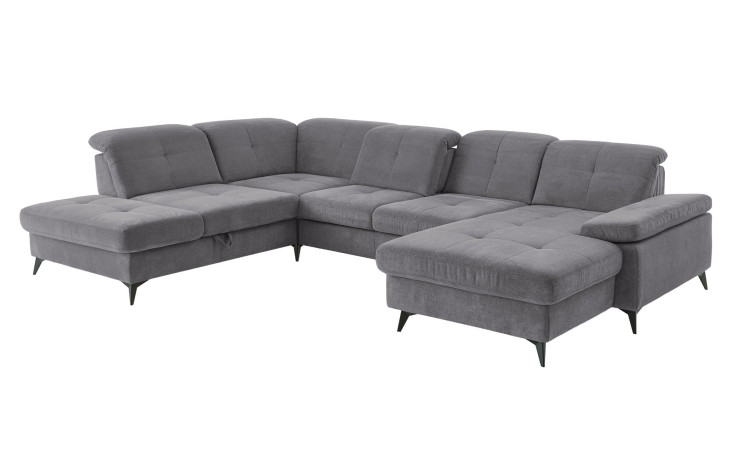 Basis-Wohnlandschaft plano|FORM Berlin, in der Farbausführung grau, Schrägansicht