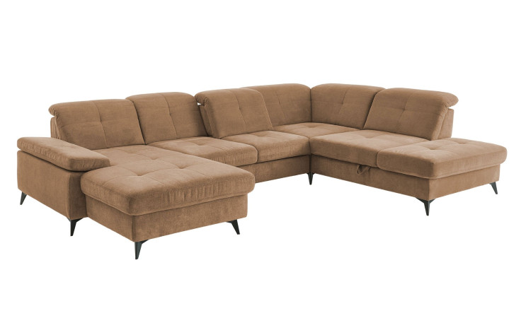 Basis-Wohnlandschaft plano|FORM Berlin, in der Farbausführung Kurkuma, Schrägansicht