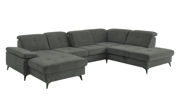 Basis-Wohnlandschaft plano|FORM Berlin, in der Farbausführung Moos, Schrägansicht