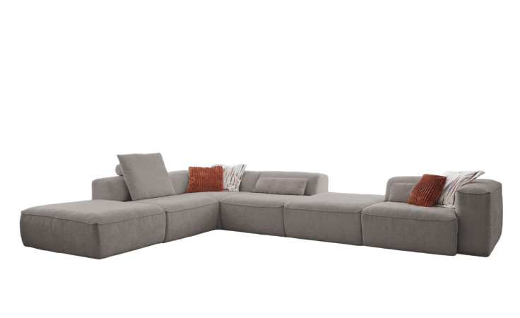 Komfort-Ecksofa plano|FORM Toronto, in der Farbausführung Grey