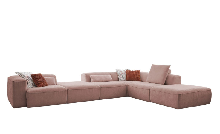 Komfort-Ecksofa plano|FORM Toronto, in der Farbausführung Rose