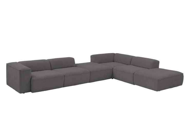 Basis-Ecksofa plano|FORM Toronto, in der Farbausführung Anthrazit, Schrägansicht