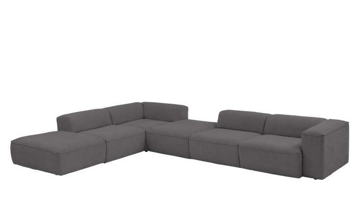Basis-Ecksofa plano|FORM Toronto, in der Farbausführung Anthrazit, Schrägansicht