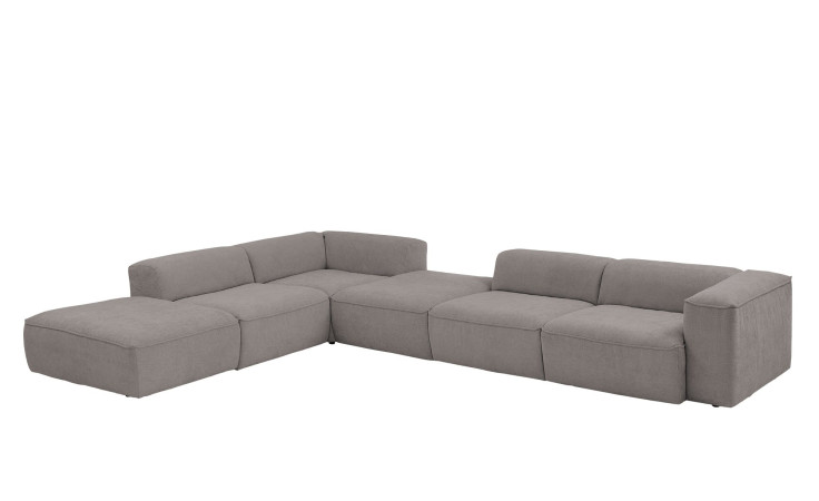 Basis-Ecksofa plano|FORM Toronto, in der Farbausführung Grey, Schrägansicht