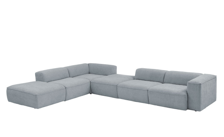 Basis-Ecksofa plano|FORM Toronto, in der Farbausführung Ice, Schrägansicht