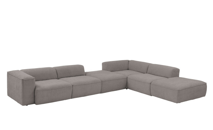 Basis-Ecksofa plano|FORM Toronto, in der Farbausführung Grey, Schrägansicht