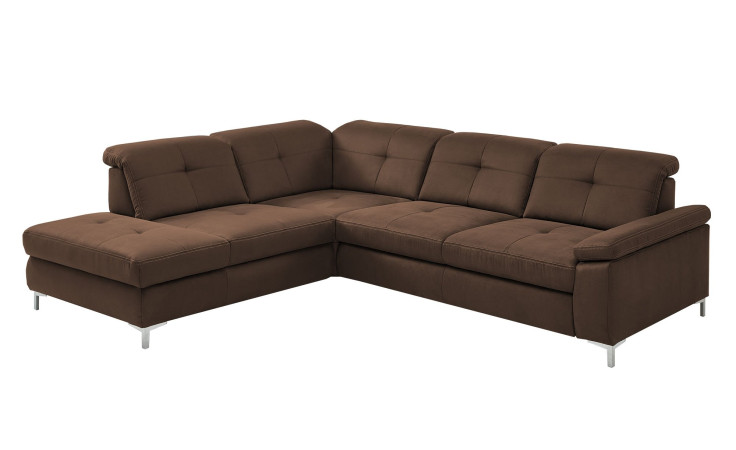 Basis-Ecksofa plano|FORM Marbella, in der Farbausführung Braun, Schrägansicht