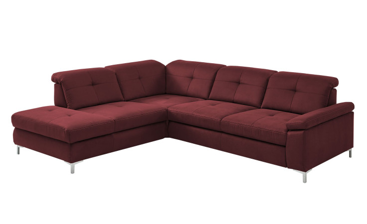 Basis-Ecksofa plano|FORM Marbella, in der Farbausführung Wine, Schrägansicht
