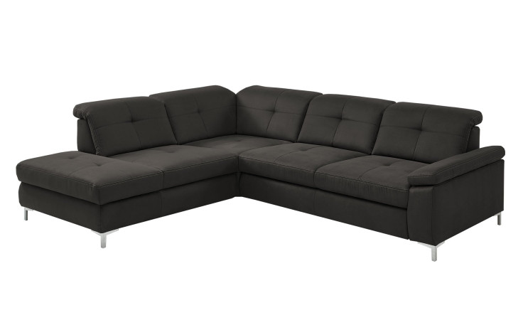 Basis-Ecksofa plano|FORM Marbella, in der Farbausführung Anthrazit, Schrägansicht