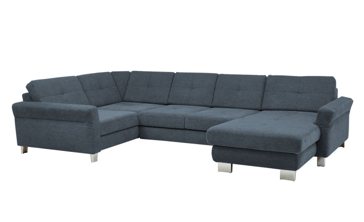 Basis-Wohnlandschaft plano|FORM Izmir, in der Farbausführung Blue, Schrägansicht