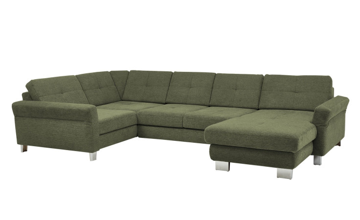 Basis-Wohnlandschaft plano|FORM Izmir, in der Farbausführung Green, Schrägansicht