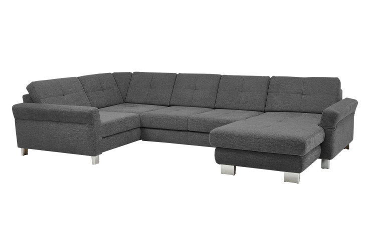 Basis-Wohnlandschaft plano|FORM Izmir, in der Farbausführung Grey, Schrägansicht