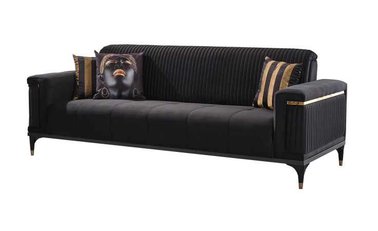 Sofa 3-Sitz Queens, in der Farbe anthrazit