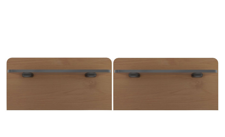 Nachtkommoden-Paneel-Paar Cassina in Erle Teilmassiv und einem Rauchglasboden