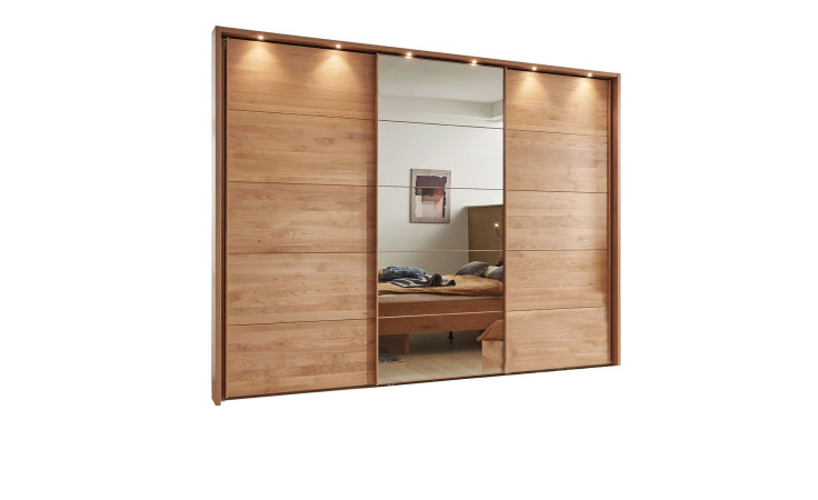 Komfort-Schwebetürenschrank Cassina in Massivholz