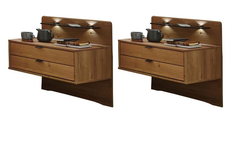 Komfort-Nachttischpaar Cassina in Bianco Eiche