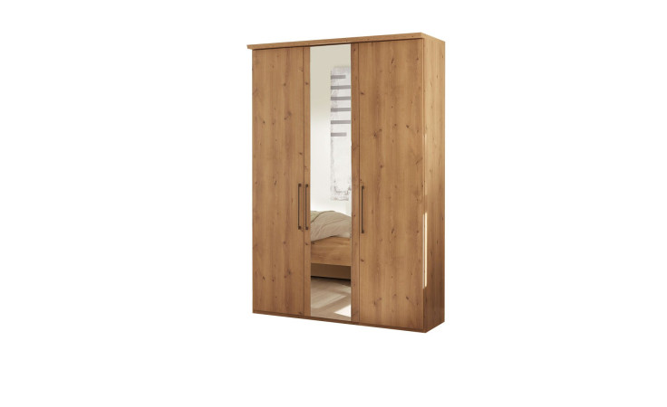 Komfort-Drehtürenschrank Genua. in der Farbausführung Bianco-Eiche