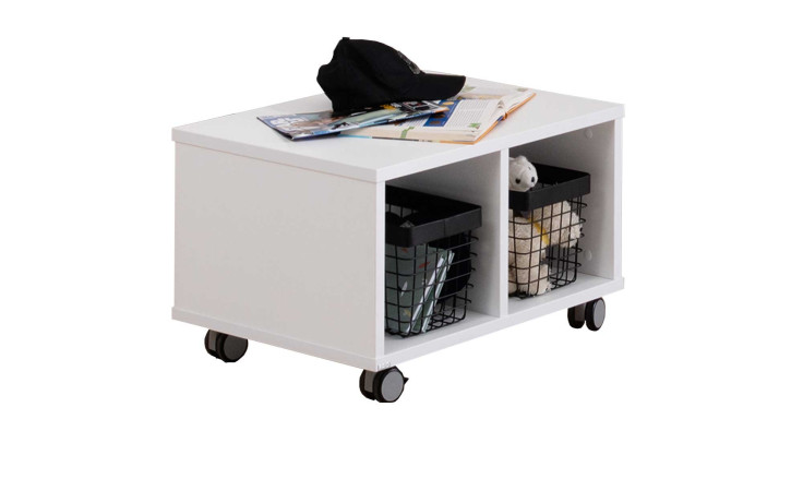 Jugendzimmer-Rollregal Oscar, in der Farbausführung Kreideweiß