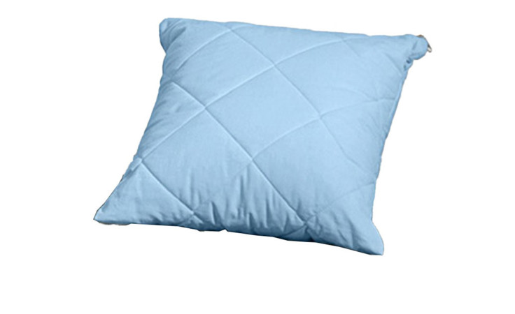 Partykissen Kidsworld von Paidi: hellblaues Baumwollkissen mit gestepptem Rautenmuster, waschbarer Kissenbezug.