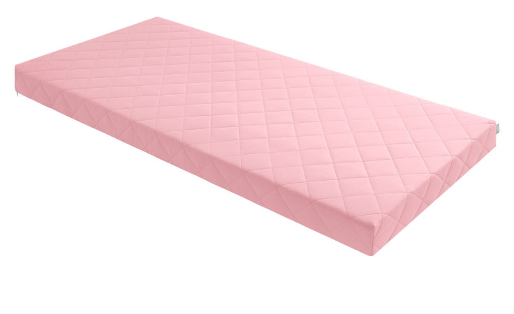 Kaltschaummatratze 90 x 200 cm H2 im Baumwollbezug in Rose.