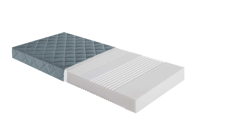 Mehrzonen-Kaltschaum-Matratze in der Größe 100 x 200 cm und in der Farbausführung Aschblau