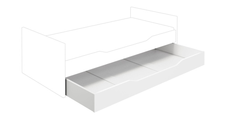 Ausziehbett Kira in Kreidewiß