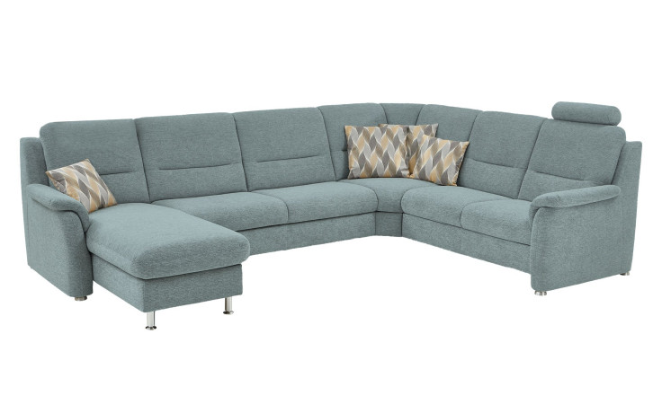 Komfort-Wohnlandschaft plano|FORM Genua in einem Bezugsstoff in Ocean.