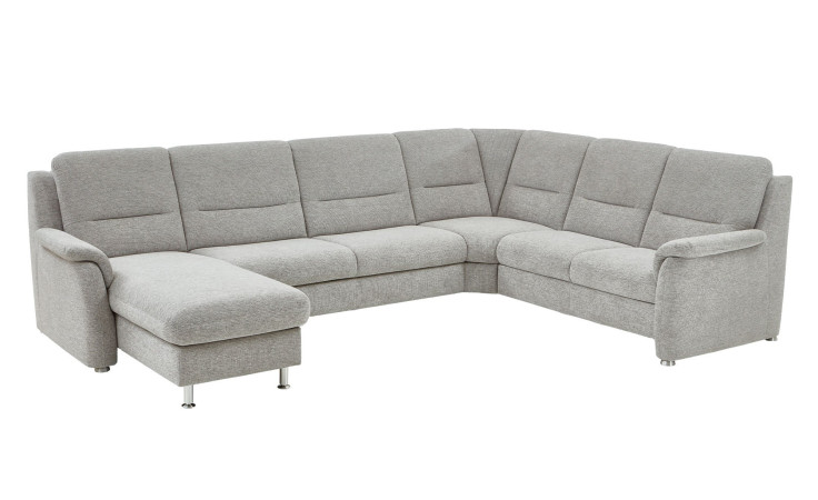 Basis-Wohnlandschaft plano|FORM Genua in einerm Bezugsstoff in Ecru. Schrägeansicht