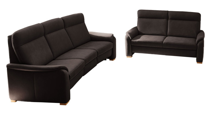 Komfort-Sitzgruppe plano|FORM Landsberg in einem Bezugsstoff in Schoko.