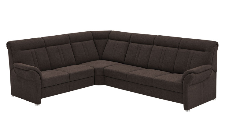Komfort-Ecksofa plano|FORM Favorit, in der Farbausführung Nougat, Schrägansicht