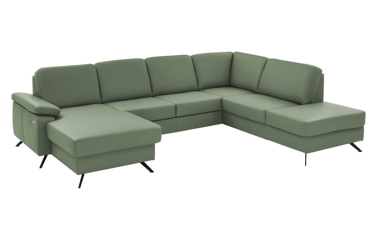Basis-Wohnlandschaft plano|FORM Wien, in der Farbausführung Mint, Schrägansicht