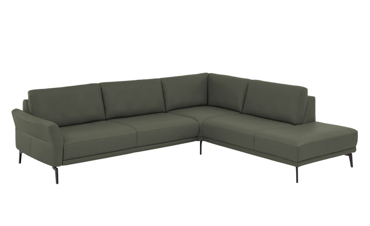 Basis-Ecksofa plano|FORM Formello,in der Fatbausführung Grün, Schrägansicht