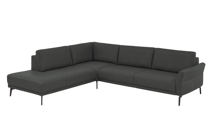 Basis-Ecksofa plano|FORM Formello,in der Fatbausführung Anthrazit, Schrägansicht