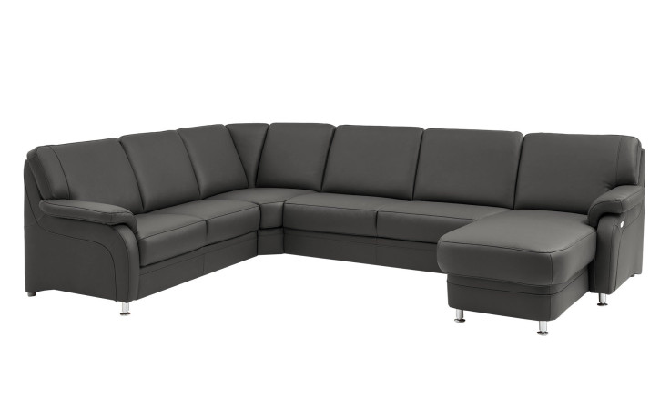 Basis-Wohnlandschaft plano|FORM Tyler, in der Farbausführung Grau, Schrägansicht