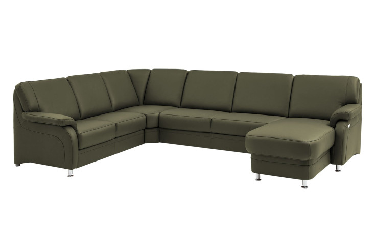 Basis-Wohnlandschaft plano|FORM Tyler, in der Farbausführung Olive, Schrägansicht