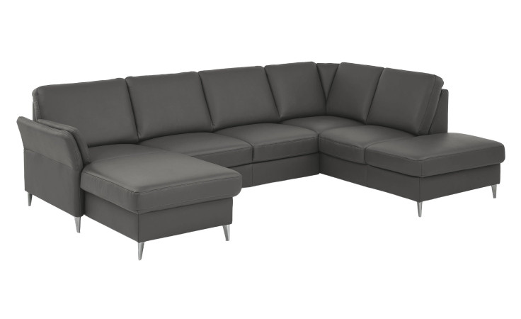 Basis-Wohnlandschaft plano|FORM Lirio, in der Farbausführung Grau, Schrägansicht
