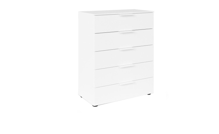 Kommode Finn in der Farbe Weiß, Schrägansicht