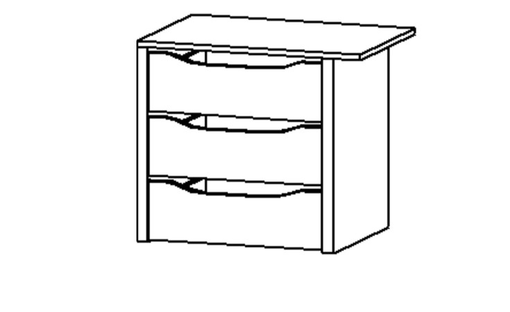 Schubkasteneinsatz Zubehör in Texline. Skizzenzeichnung.