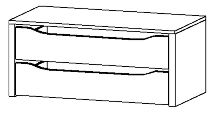 Schubkasteneinsatz Zubehör in Texline. Skizzenzeichnung.