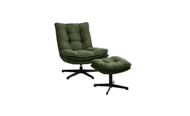 Relaxsessel Kairo mit Hocker in der Farbe grün