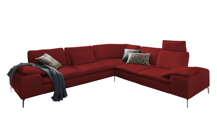 Komfort-Ecksofa Valentino, in der Farbausführung Dunkelrot