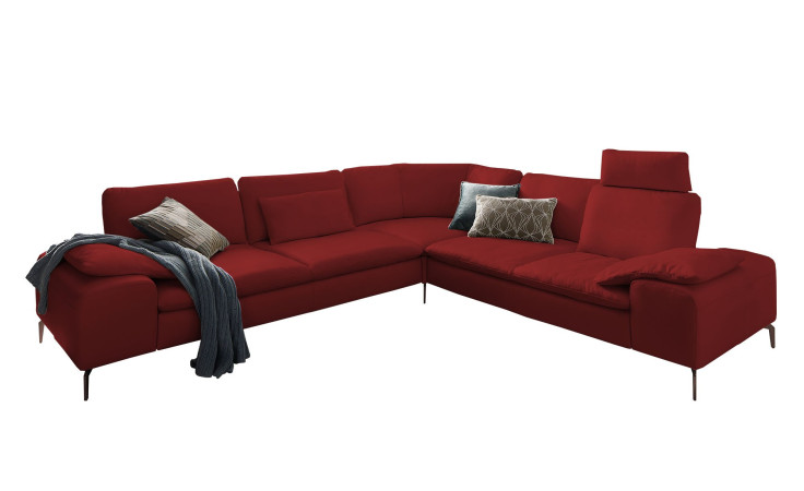 Komfort-Ecksofa Valentino, in der Farbausführung Dunkelrot