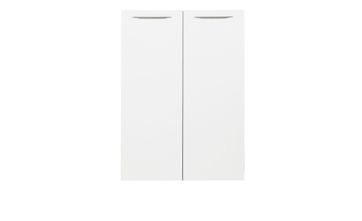 Türenpaar Design-Office in Hochglanz weiß mit anthraziten Griffen.