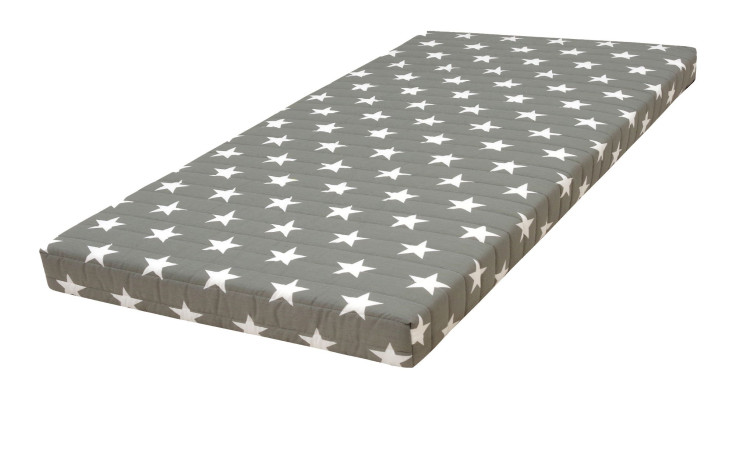 Federkern-Matratze Easydream FK 2000 140 x 200 cm H2 mit Bezug in Grau Sternen-Motiv