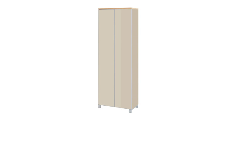 Garderobenschrank Volare in Sand mit Glasfronten