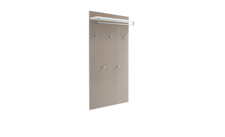 Garderobenpaneel Salerno in taupe und weiß mit 5 Haken