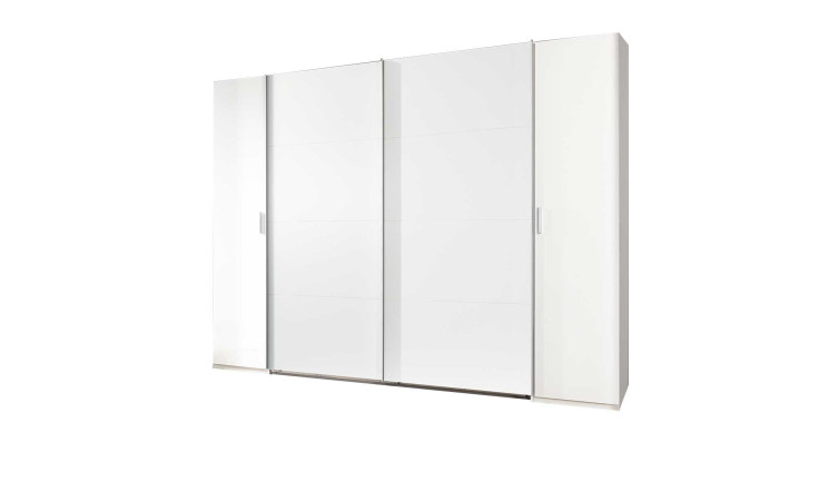 Dreh- / Schwebetürenschrank Luis in der Farbausführung Weiß 