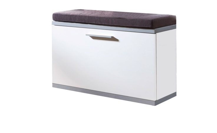 Schuhbank Medor Initus in Lack Weiß lackiert mit 1 Klappe